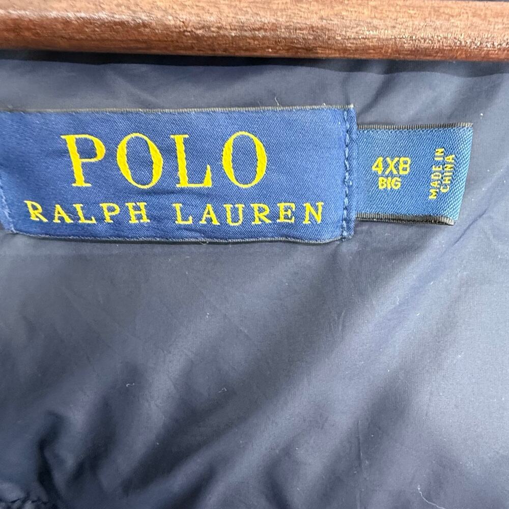 Polo Ralph Lauren Puffer Jacket Mens 4XB Navy Hooded Big Tall Zip Flaw - Picture 6 of 8